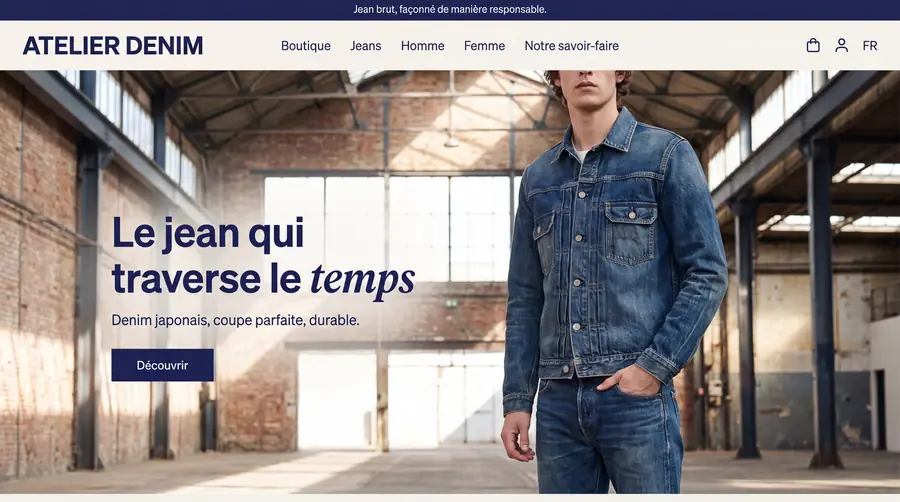 Modèle de boutique ATELIERDENIM, Mode