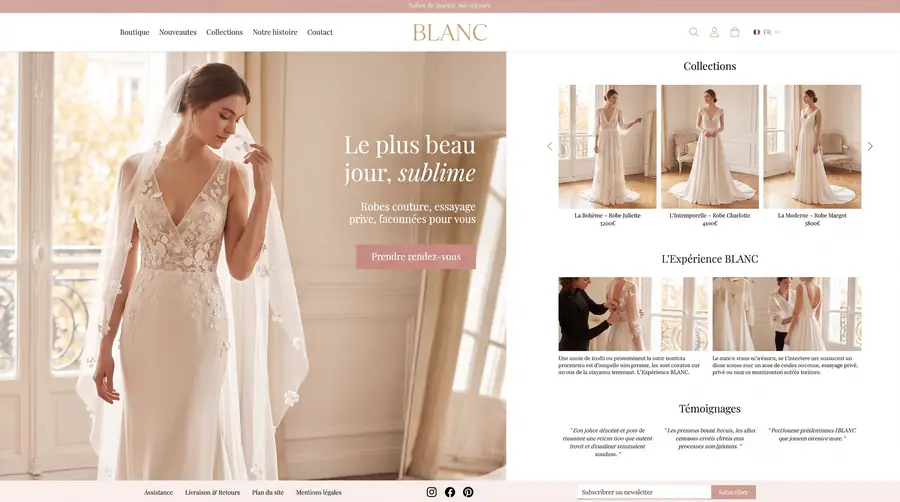 Modèle de boutique BLANC, Mode