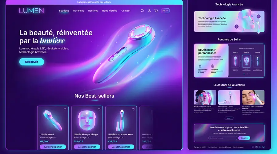 Modèle de boutique LUMEN, Concept