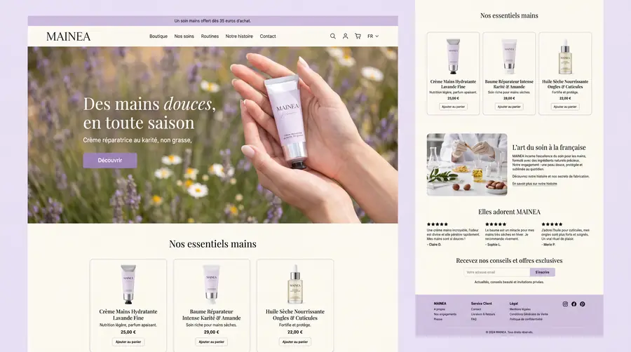 Modèle de boutique MAINEA, Cosmétique