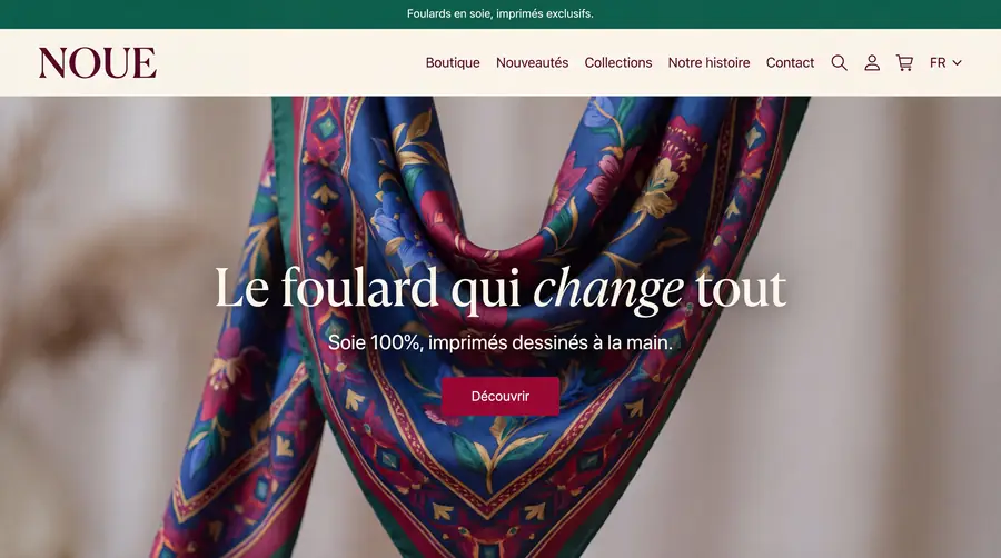 Modèle de boutique NOUE, Mode