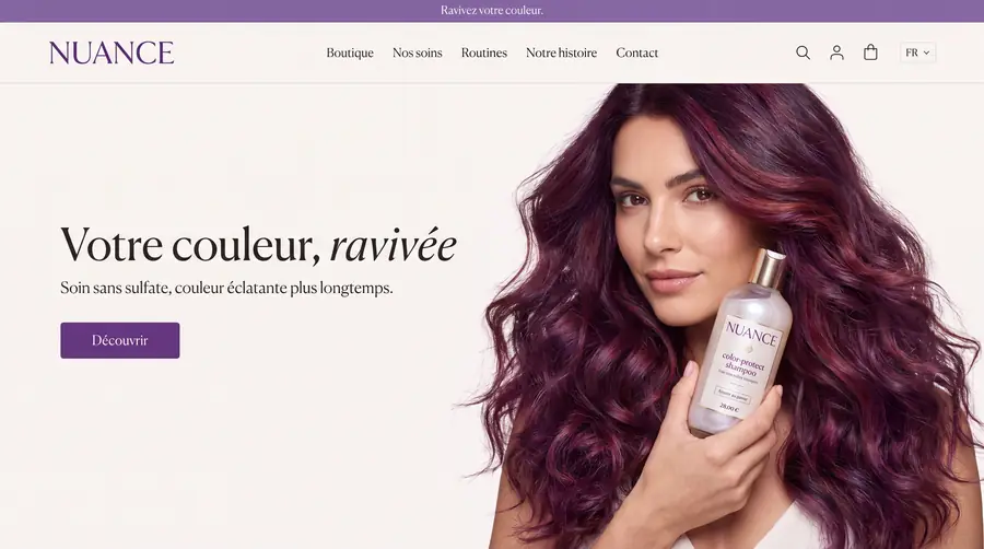 Modèle de boutique NUANCE, Cosmétique