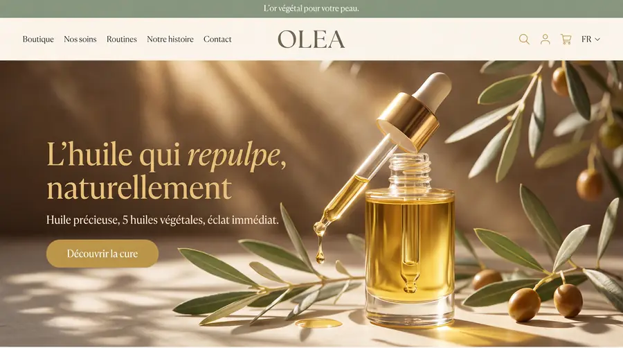 Modèle de boutique OLEA, Cosmétique