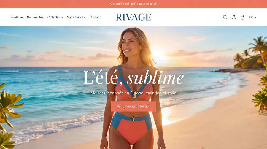Modèle de boutique RIVAGE, Mode