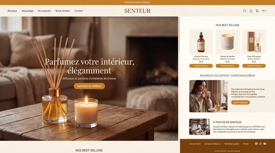 Modèle de boutique SENTEUR, Beauté